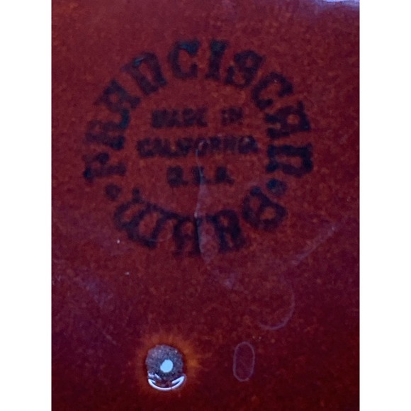 Franciscan Ware CA Art Deco Vtg Lidded Condiment Jar Set Coral/Sand - Picture 11 of 11